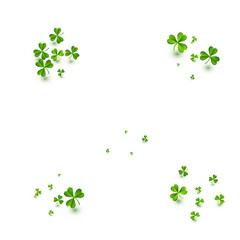 Spring Clover Saint Patrick Vector White