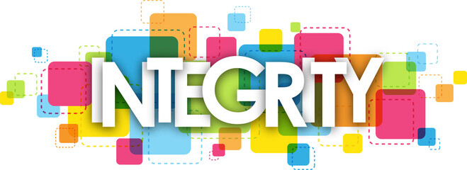 INTEGRITY colorful typography banner on transparent background