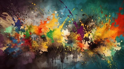 Obraz na płótnie Canvas Exploring the Beauty of Artistic Abstraction A Captivating Abstract Background with Vibrant Paint Splatters