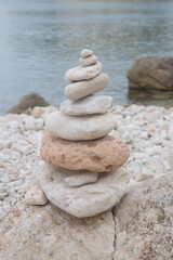 Fototapeta na wymiar Stone Stack at Blanca Cove; Alicante; Spain