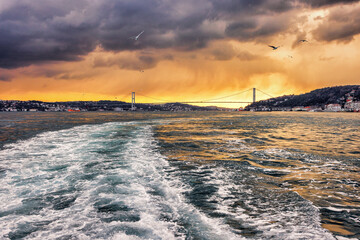 Sunset over Bosphorus, Istanbul