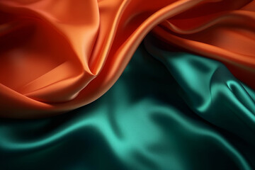 Fototapeta premium India silk flag red blue white silk background Generative AI