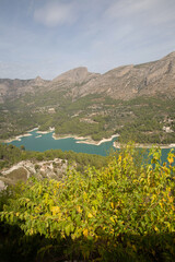 Scenic View of Aixorta Mountain Range and Reservoir; Guadalest; Alicante; Spain