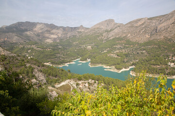 Scenic View of Aixorta Mountain Range and Reservoir; Guadalest; Alicante; Spain