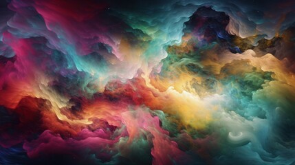Obraz na płótnie Canvas Nebular Symphony Abstract Cosmic Dreamscape with Swirling Nebulae 