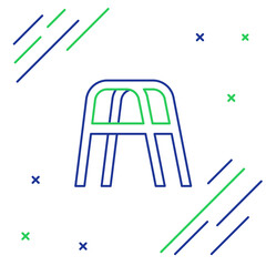 Line Walker for disabled person icon isolated on white background. Colorful outline concept. Vector