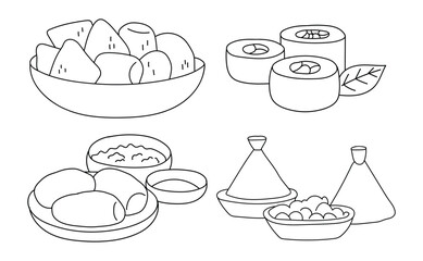 Our collection of cute and whimsical black and white food illustrations will make your heart melt. Perfect for creating charming designs for menus, recipe books, and food blogs.