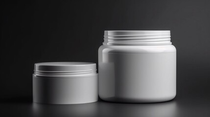 White mockup of cans for products and designs. Generative AI.