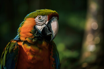 Fototapeta premium Parrot close up in nature, Generative AI