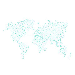 World Map Abstract Design Dot and Line Connection