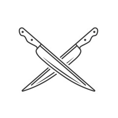 crossed knife icon vector concept design template