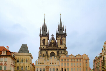 Fototapeta na wymiar View of the old town hall in Prague