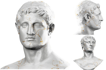 Fototapeta na wymiar Ptolemy II Philadelphus statue in exquisite 3D render.