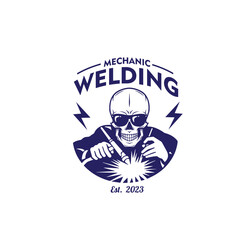 logo mechanic welding vector illustration