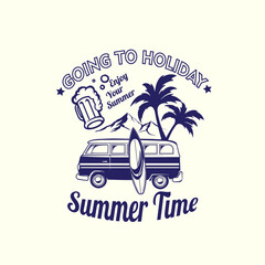 logo car summer holiday vector illustration
