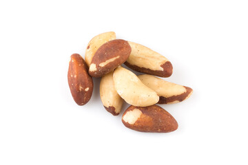 Brazil nuts on white close up