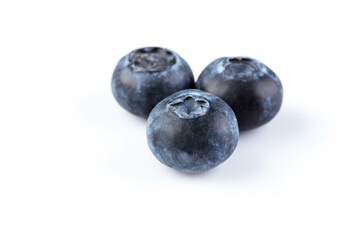 Blueberries on white background