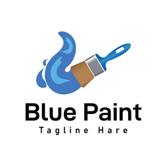 Blue paint logo template design vector illustration.