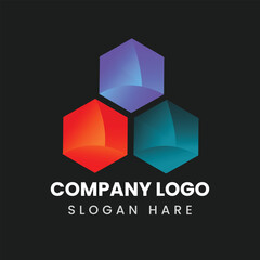 Abstract colorful company logo template vector design.