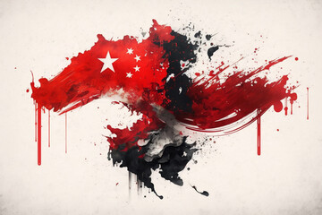 Flag of the China (PRC). Abstract dramatic illustration created with Generative AI technology.