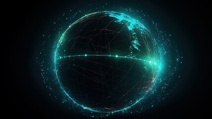 Obraz premium earth globe with concept of digital connections and connectivity, generative ai
