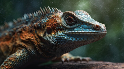 Obraz premium Explore the Beauty of Nature with Realistic Lizard Illustrations, Generative AI