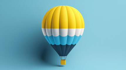 An adventurous hot air balloon ride through a rainbow-colored sky. Generative AI