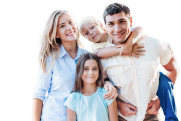 Beautiful smiling Lovely family in park
