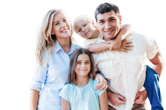 Beautiful smiling Lovely family in park