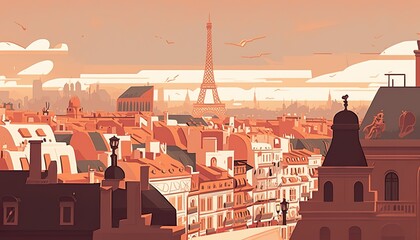 Paris cityscape (ai generate)