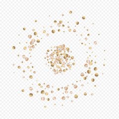 Bronze Sequin Falling Transparent Background.