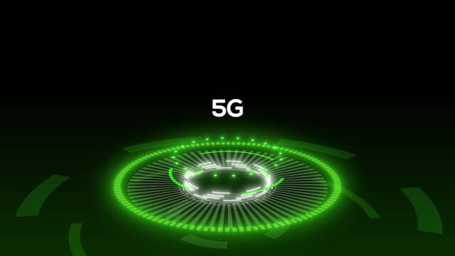 5G Data Protection Animation. Cybersecurity Concept. Data Information Processing. High-speed Mobile Internet. 
Future Technology. 4K