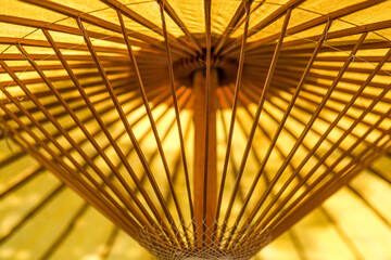 Yellow umbrella in the sun