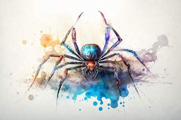 Tarantula Spider Watercoloured Clipart, Generative AI