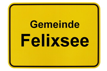 Illustration eines Ortsschildes der Gemeinde Felixsee in Brandenburg