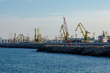 Naklejka premium The harbor of Constanta at the Black Sea in Romania
