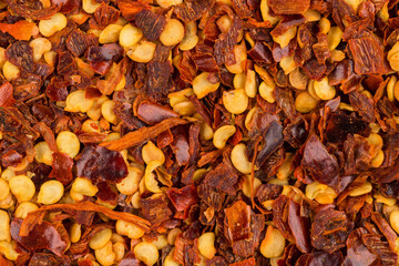 Pile of a crushed red pepper