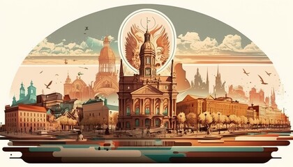 Saint Petersburg cityscape (ai generate)