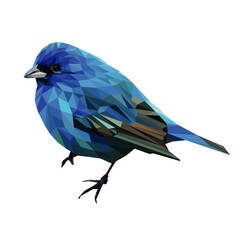 Blauer Vogel Polygon abstrakt