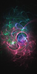 3D rendering abstract multicolor fractal background