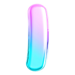 3d Font Letter I Gradient