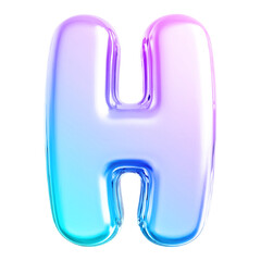 3d Font Letter H Gradient