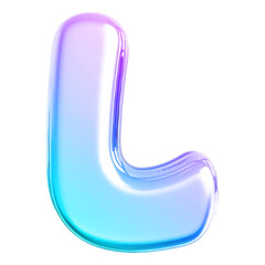 3d Font Letter L Gradient