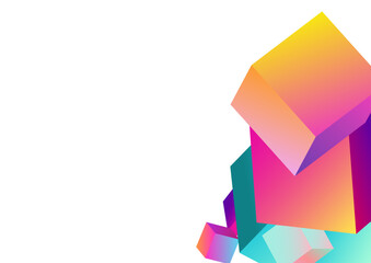 Gradient Box Vector White Background. Bright