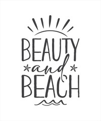 Typography summer design SVG vector-Beauty and beach