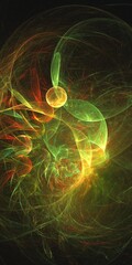 3D rendering abstract multicolor fractal background