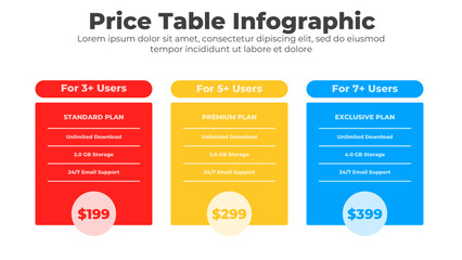 Modern pricing plans template elements vector