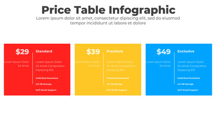 Pricing table template design vector