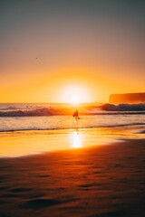Stunning sunset at a beach