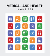 Medical and Health related icon set